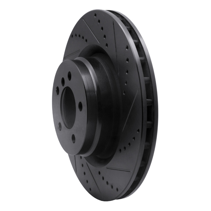 Land Rover Range Rover Brake Rotor (1) - Front Right - R1 Concepts - Drilled & Slotted - Black - `06-`12